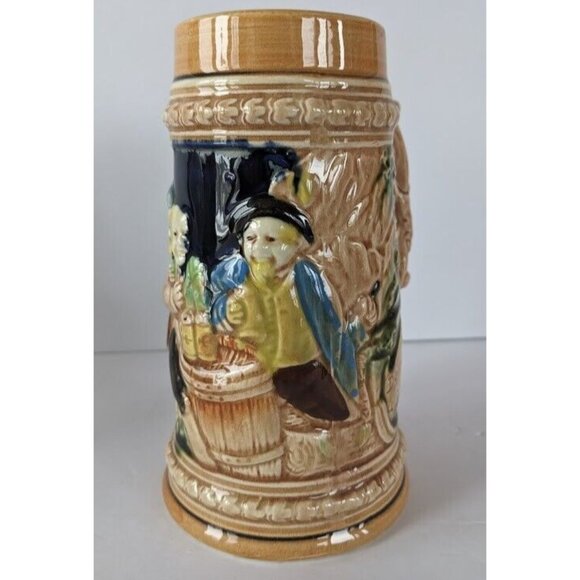 Vintage Collectible Embossed German Beer Stein Made in Japan 7 Inch Tall - Picture 2 of 10